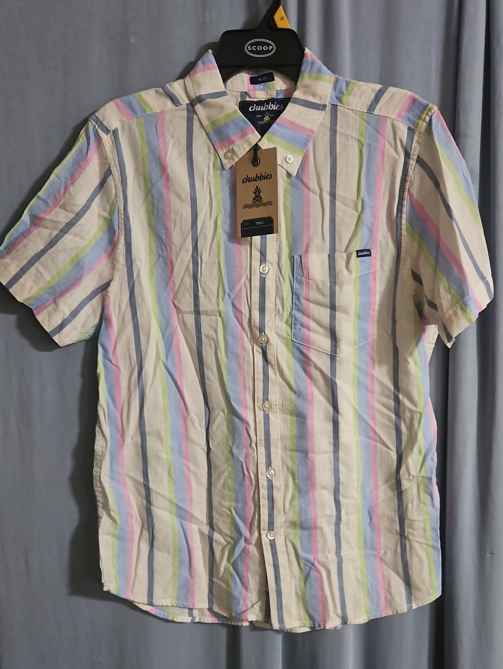 Chubbies Men’s Friday Shirt: THE SOFT SERVE (STRIPES): NEW WITH TAGS: SIZE S